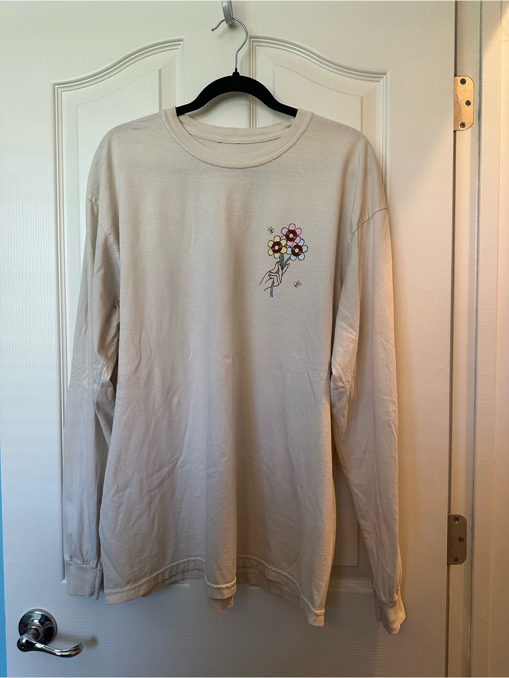 Coachella Long Sleeve Graphic Tee Cream Festival Shirt Boho Indie Floral